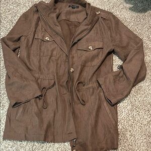 Brown cinch waist jacket